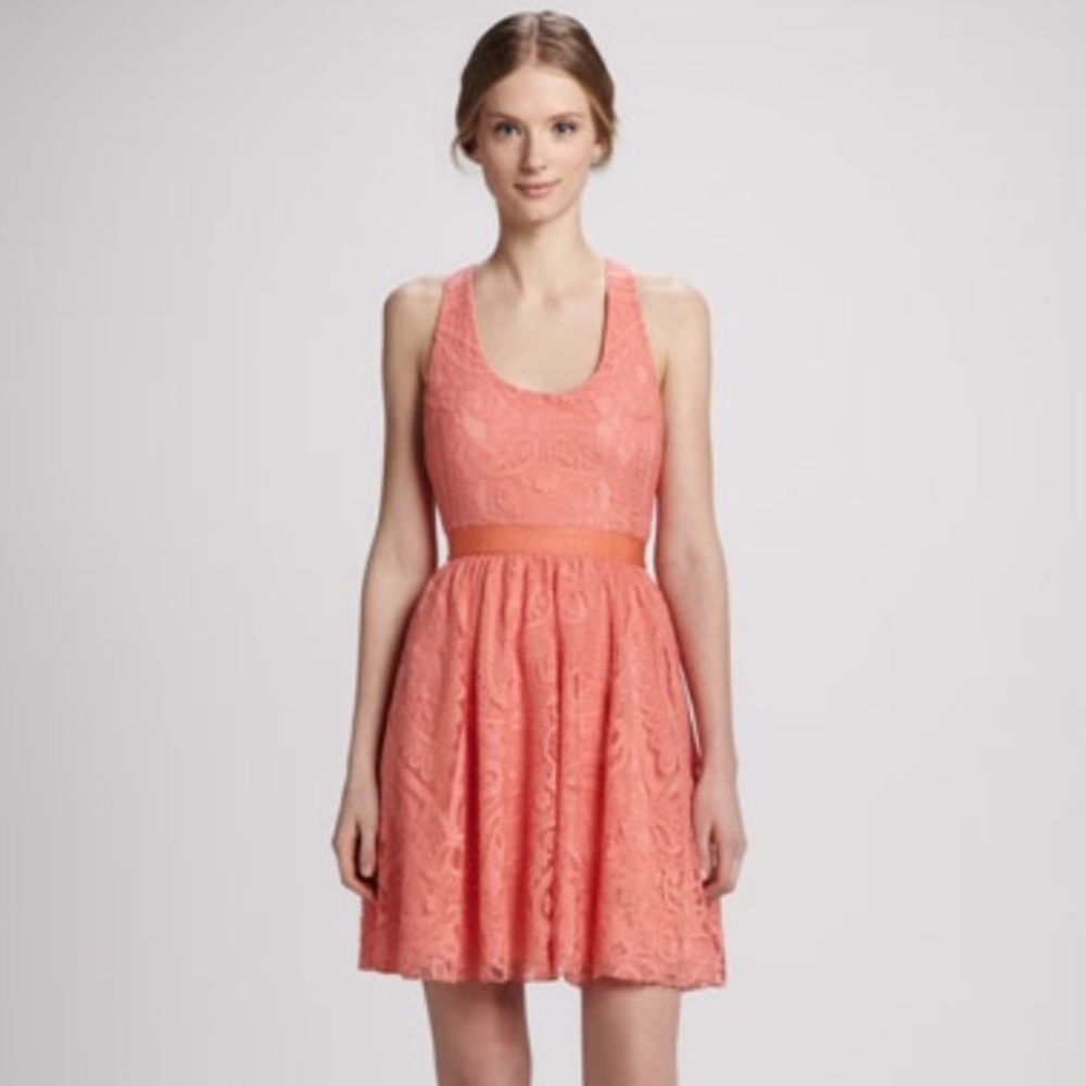 Alice + Olivia Odette Cross-Back Lace Dress Size Large